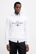 Кофта Tommy Hilfiger колір білий з капюшоном з принтом MW0MW41427