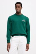 Tommy Hilfiger hanorac de bumbac culoarea verde, cu imprimeu, MW0MW42536