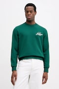 Tommy Hilfiger hanorac de bumbac culoarea verde, cu imprimeu, MW0MW42536