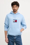 Tommy Hilfiger bluza męska kolor niebieski z kapturem z aplikacją MW0MW42735