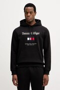 Tommy Hilfiger bluza męska kolor czarny z kapturem z aplikacją MW0MW42735