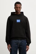 Hugo Blue bluza bawełniana  Nayohood męska kolor czarny z kapturem z nadrukiem 50556613
