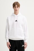 adidas bluza Feelcozy męska kolor biały z kapturem gładka JE3808