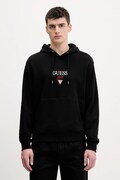 Guess Jeans bluza bawełniana męska kolor czarny z kapturem melanżowa M6RQ26 KCPR1