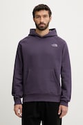 Mikina The North Face Raglan Redbox fialová farba, s kapucňou, s potlačou, NF0A89F9G5O1