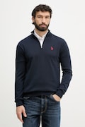 U.S. Polo Assn. svetr pánský bavlněný COTTON 1/4 ZIP NECK námořnicky modrý MUP3938