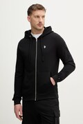 U.S. Polo Assn. bluza bawełniana DHM LB męska kolor czarny z kapturem z aplikacją MUP4413