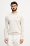 U.S. Polo Assn. sweter męski bawełniany DHM KNIT beżowy MUP4551