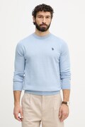U.S. Polo Assn. sweter męski bawełniany DHM KNIT niebieski MUP4551