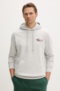 Tommy Jeans pulover s kapuco moški bombažen siv DM0DM22680