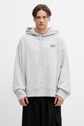 Maison Kitsuné Handwriting bluza z kapturem bawełniana męska szara PM00704KM0340