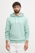 Tommy Hilfiger bluza z kapturem męska bawełniana turkusowa MW0MW42464