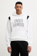 Under Armour bluza Rival męska kolor biały z kapturem z nadrukiem 6009353