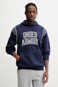 Under Armour bluza Rival męska kolor granatowy z kapturem z nadrukiem 6009353