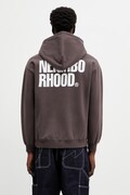 Bavlnená mikina NEIGHBORHOOD CLASSIC SWEAT ZIP HOODIE LS hnedá farba, s kapucňou, s potlačou, 252UWNH.CSM03