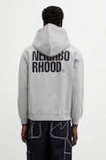 NEIGHBORHOOD bluza bawełniana CLASSIC SWEAT ZIP HOODIE LS męska kolor szary z kapturem z nadrukiem 252UWNH.CSM03