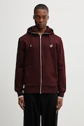 Fred Perry Cipzáras melegítőfelső kapucnival férfi pamut burgundi J7536