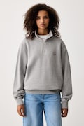Levi's μπλούζα βαμβακερή LSE_ORIGINAL HM 1/4 ZIP γκρί 001B9