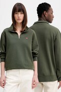 Levi's bluza bawełniana LSE_ORIGINAL HM 1/4 ZIP kolor zielony gładka 001B9