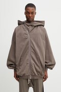 Rick Owens DRKSHDW Mountain Hun bluza rozpinana z kapturem bawełniana męska brązowa DU01F4278.RIGP