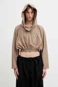 Rick Owens DRKSHDW cotton sweatshirt beige color hooded smooth DS01F4218.RN