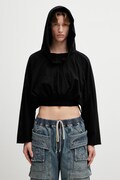 Rick Owens DRKSHDW cotton sweatshirt black color hooded smooth DS01F4218.RN