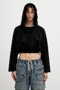 Rick Owens DRKSHDW cotton sweatshirt black color hooded smooth DS01F4218.RN