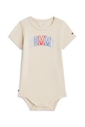 Tommy Hilfiger body niemowlęce z bawełną beżowe KN0KN02369