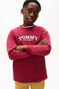 Tommy Hilfiger longsleeve bawełniany dziecięcy kolor bordowy z nadrukiem KB0KB10052