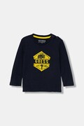 Guess longsleeve bawełniany dziecięcy kolor granatowy z nadrukiem N6RI19 K8HM4