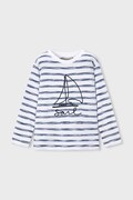 Mayoral longsleeve bawełniany dziecięcy kolor biały wzorzysty 3083