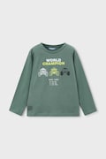 Παιδικό βαμβακερό μακρυμάνικο Mayoral χρώμα: πράσινο, 3084