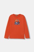 United Colors of Benetton longsleeve bawełniany dziecięcy kolor czerwony z nadrukiem 3I1XC10S2