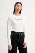 Tommy Jeans longsleeve bawełniany kolor beżowy DW0DW21844