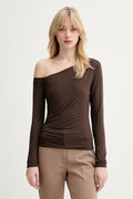 Majica dugih rukava Guess KASSADEE za žene, boja: smeđa, W6RP02 KC1J2