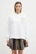 GANNI longsleeve bawełniany kolor biały A1050059