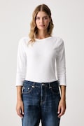 United Colors of Benetton блуза с дълги ръкави дамска от памук бяла 3GA8D10C4