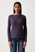 United Colors of Benetton longsleeve damski bawełniany fioletowy 3GA8D10CF