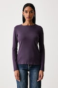 United Colors of Benetton longsleeve damski bawełniany fioletowy 3GA8D10CF