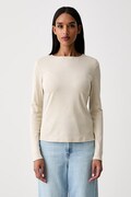 United Colors of Benetton longsleeve damski bawełniany beżowy 3GA8D10CF
