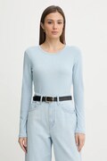 United Colors of Benetton longsleeve bawełniany kolor niebieski 3GA8E16G0