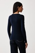 United Colors of Benetton longsleeve damski bawełniany granatowy 3GA8E16G0