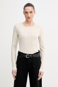 United Colors of Benetton longsleeve bawełniany kolor beżowy 3GA8E16G0
