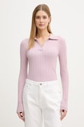 United Colors of Benetton polo damskie z wiskozy fioletowe 1WZND301K