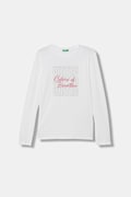 United Colors of Benetton tričko s dlhým rukávom detské bavlnené biele 3I9WC10S7