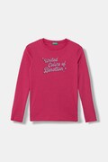 United Colors of Benetton tričko s dlhým rukávom detské bavlnené ružové 3I9WC10S7