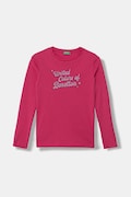 United Colors of Benetton tričko s dlhým rukávom detské bavlnené ružové 3I9WC10S7