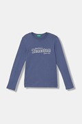 United Colors of Benetton tričko s dlhým rukávom detské bavlnené tmavomodré 3I9WC10S7