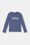 United Colors of Benetton tričko s dlhým rukávom detské bavlnené tmavomodré 3I9WC10S7