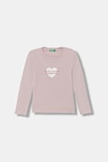 United Colors of Benetton longsleeve bawełniany dziecięcy kolor różowy 3I9WG10LT